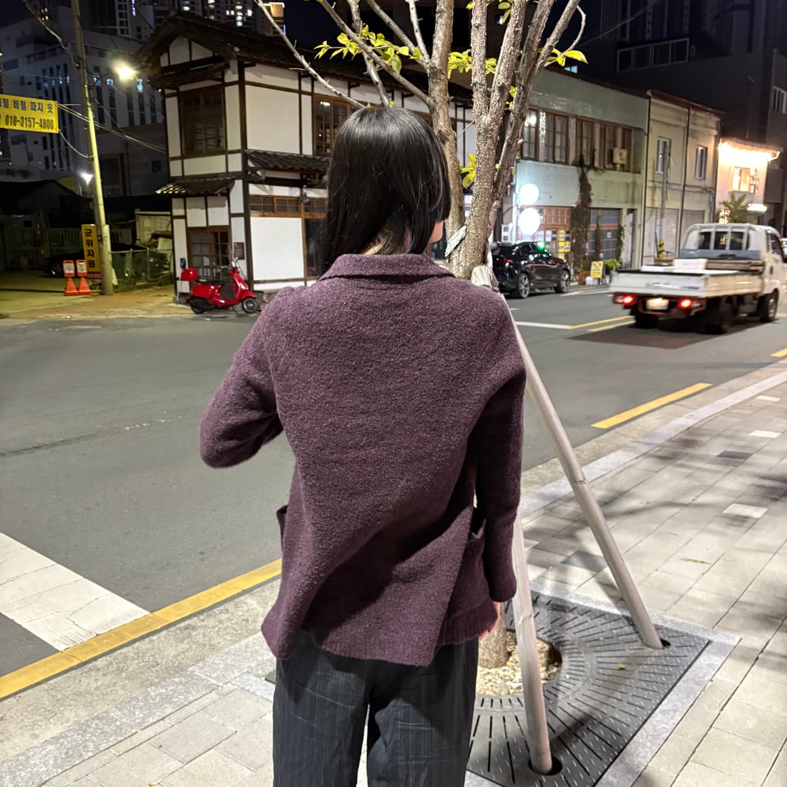 와이즈 포 리빙 요지야마모토 더블 브레스티드 바이올렛 가디건 상품이미지3