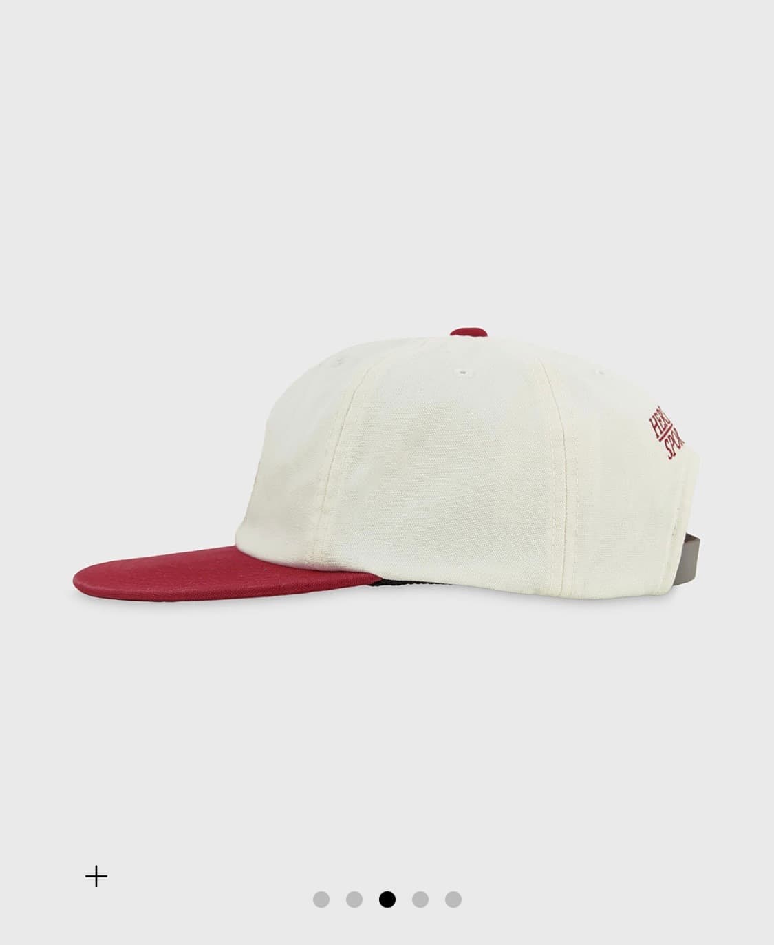 CREST CANVAS 6 PANEL CAP / White-Red 상품이미지3