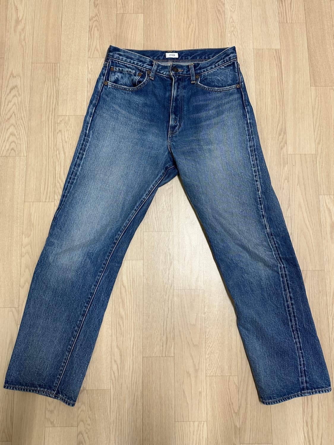 시오타(ciota) 뉴테이퍼드 데님 미디움 다크블루 데미지 M 상품이미지2