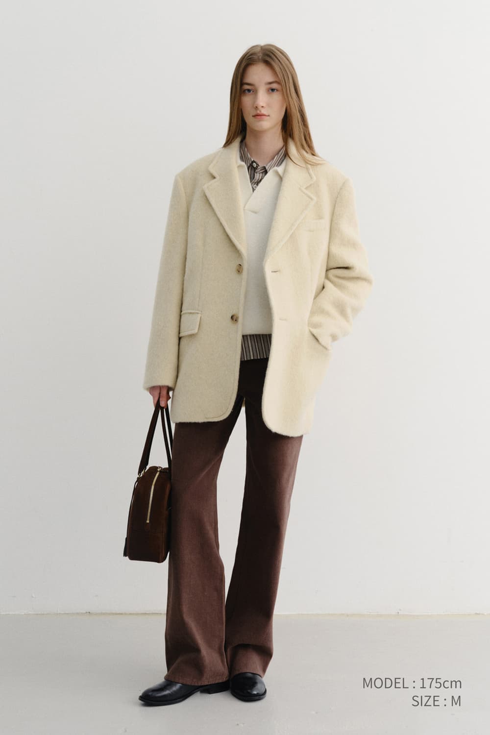 던스트 알파카 블레이저 코트 [크림베이지 / S] 상품이미지3