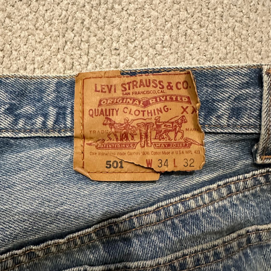 90s USA 리바이스 (Levis) 501 데님 W34 L32 상품이미지10