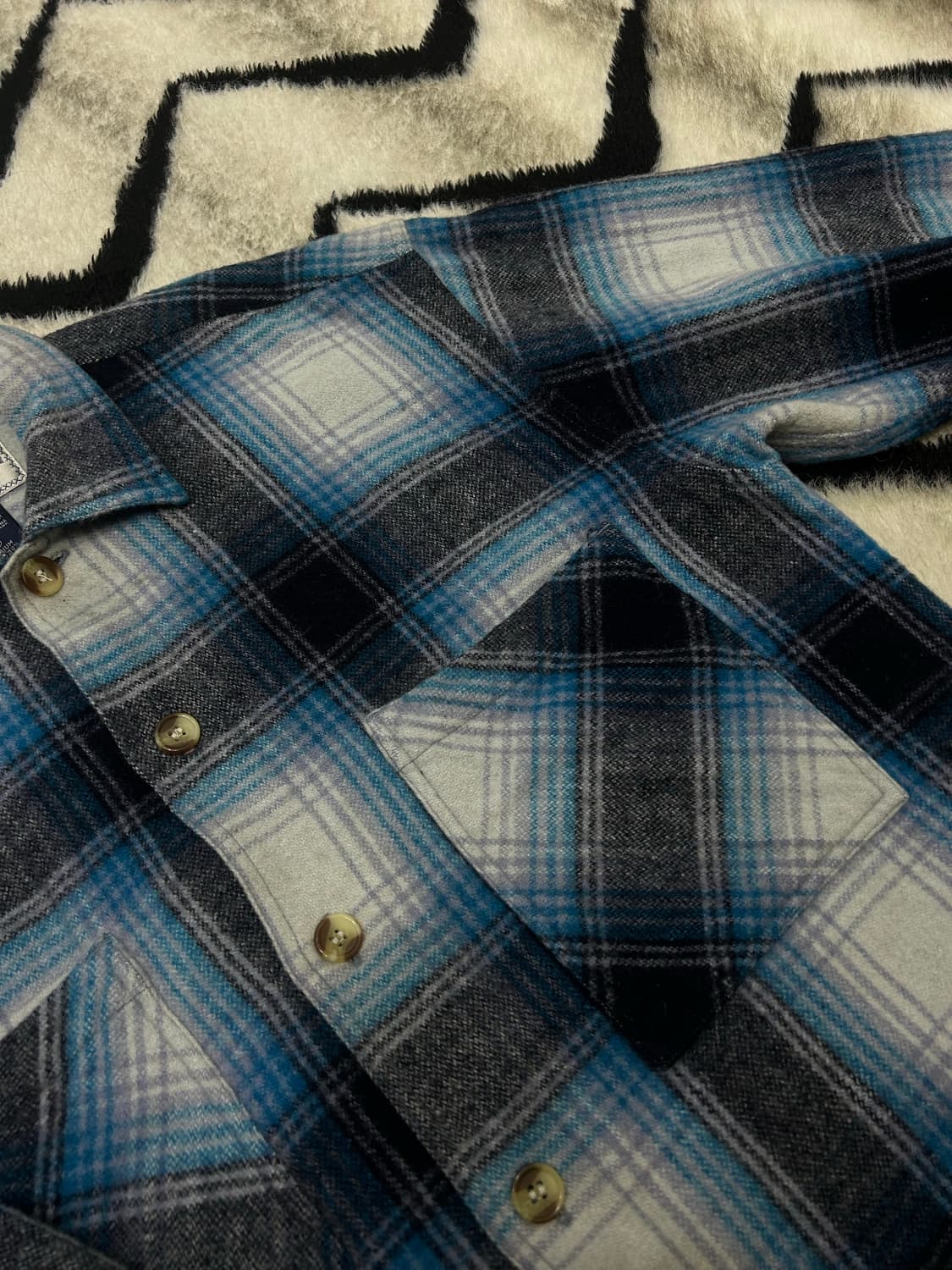 [M]Romantic Mocha 투포켓 플란넬 울 셔츠 상품이미지1