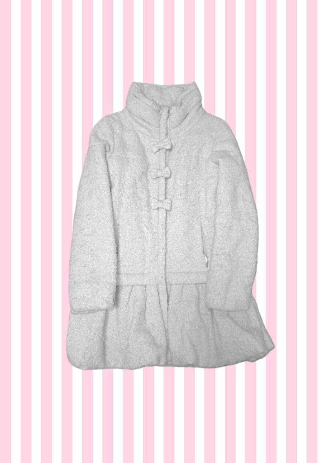 리즈리사 핀터깔 히메갸루 리본 화이트 코트 패딩 상품이미지1