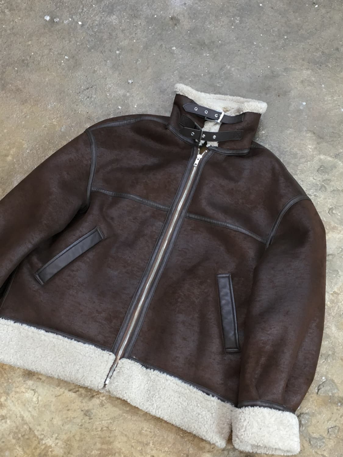 일본빈티지 Lagua 무스탕 자켓 브라운 상품이미지3