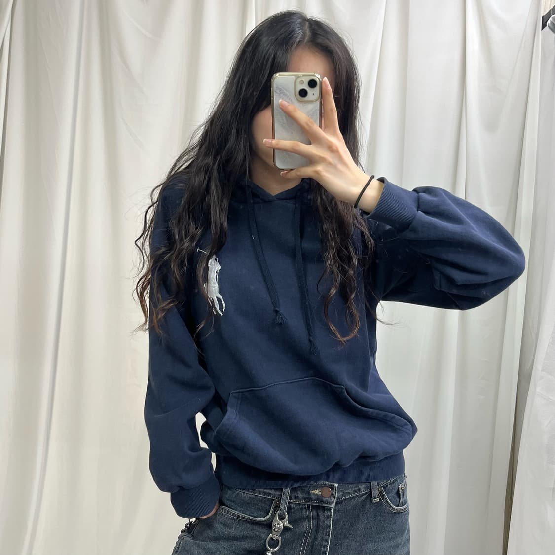 Polo navy big pony hoody 상품이미지1