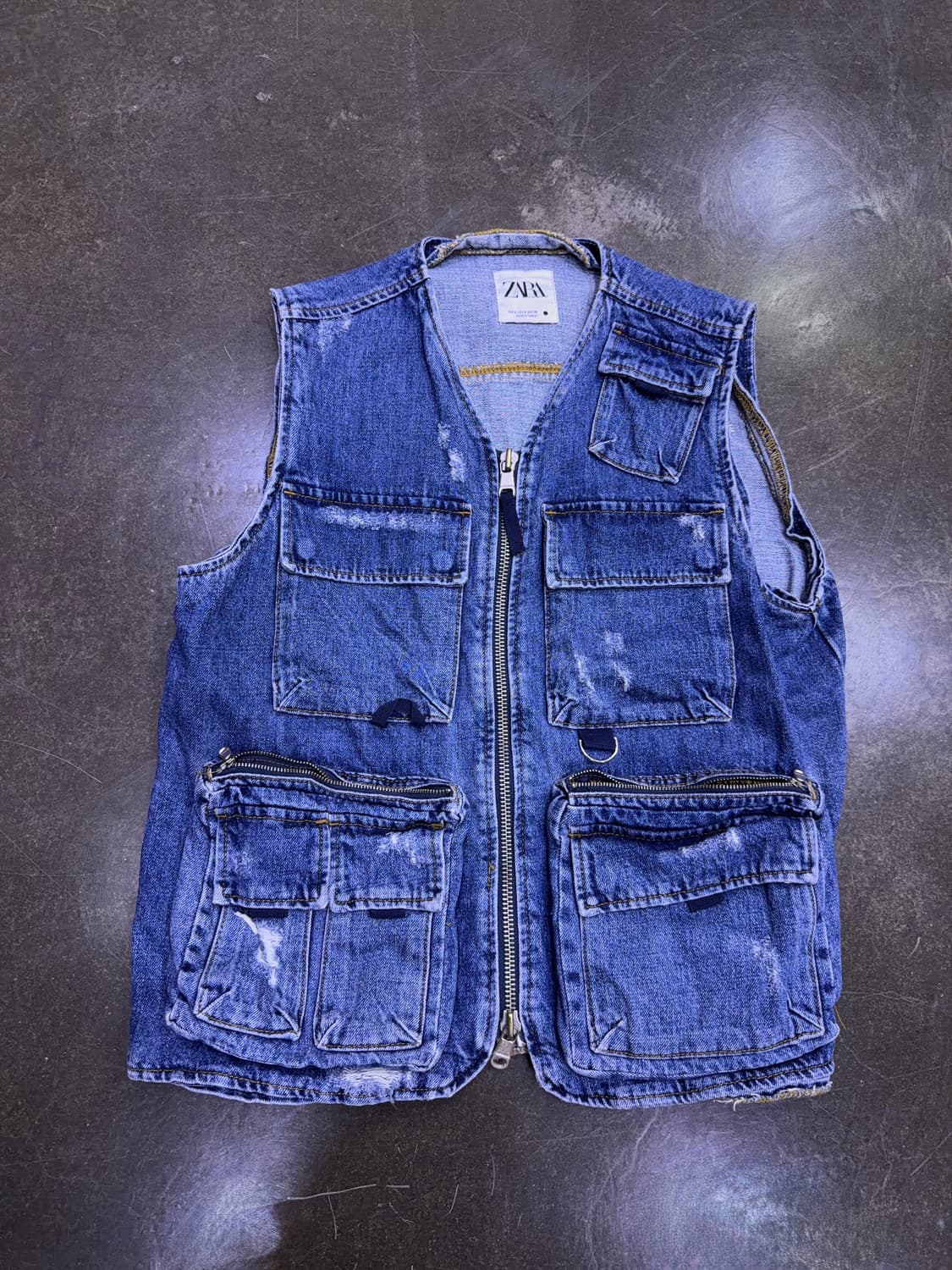 자라 유틸리티 멀티포켓 빈티지 베스트 조끼 S 상품이미지4