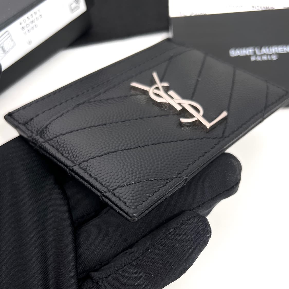 생로랑 모노그램 마틀라세 은장 카드지갑 블랙 (423291) 상품이미지6