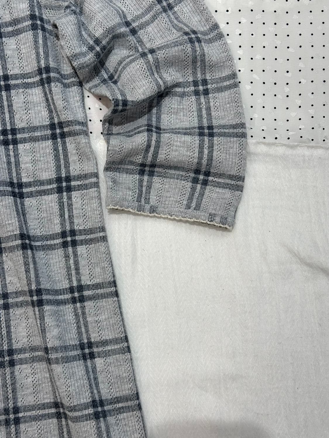 ⊹ Theoria Grey Check Frill Top 상품이미지6