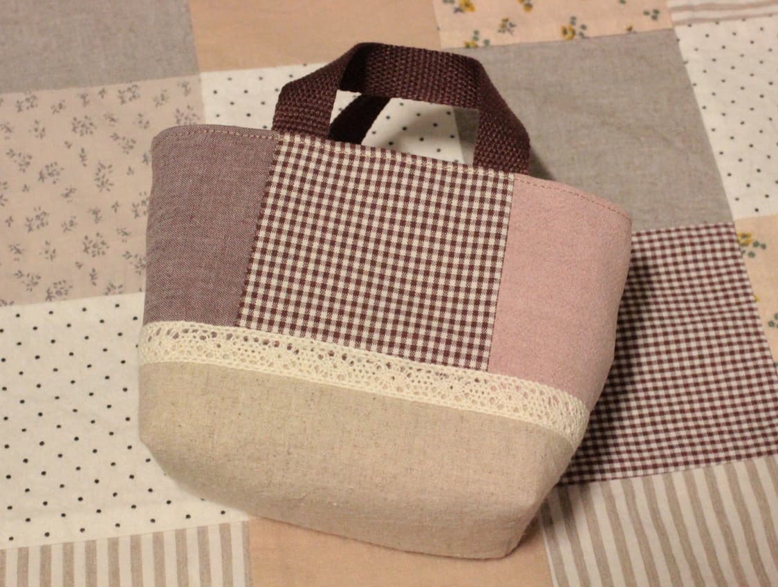 핸드메이드 패치워크 파우치 겸 패브릭 바구니 상품이미지1