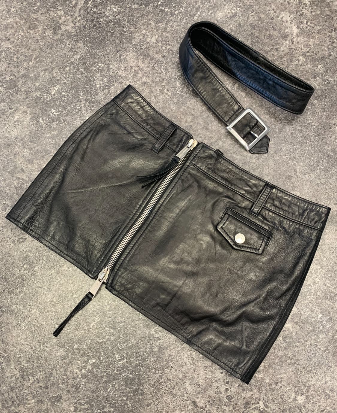 DSQUARED 디스퀘어드 집업 미니 스커트(레더)38사이즈-해외발송 상품이미지3