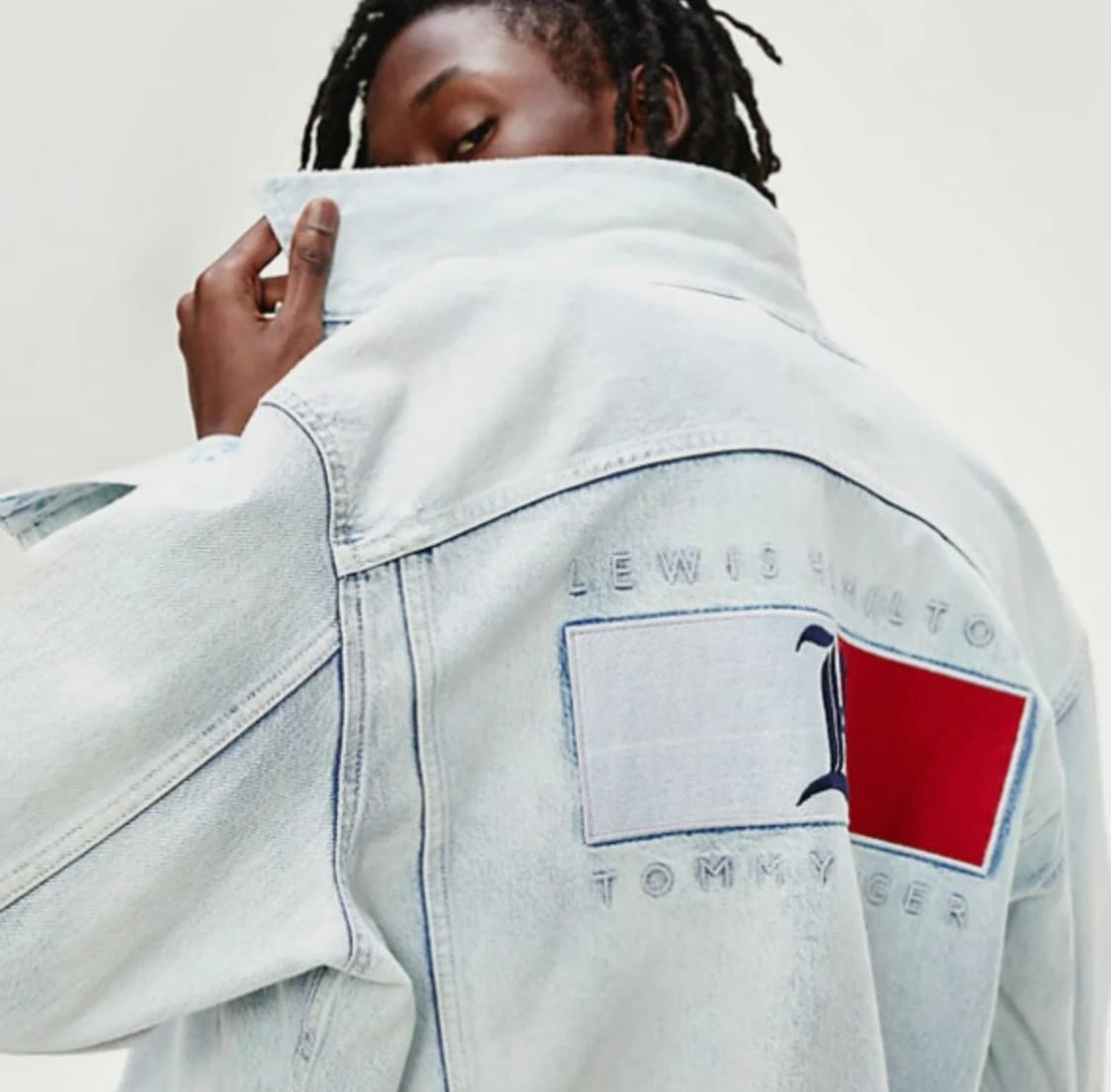 타미힐피거 루이스 해밀턴 데님 백 플래그 숏 트러커 자켓 상품이미지1