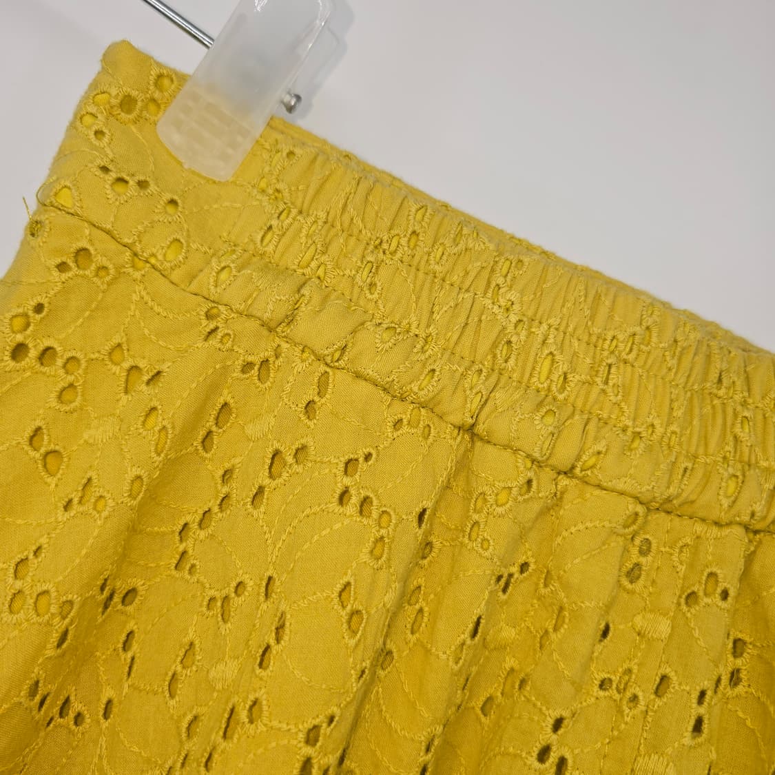 빈티지 레이스 롱스커트 옐로우 밴딩 스커트 여성 데이트룩 상품이미지6