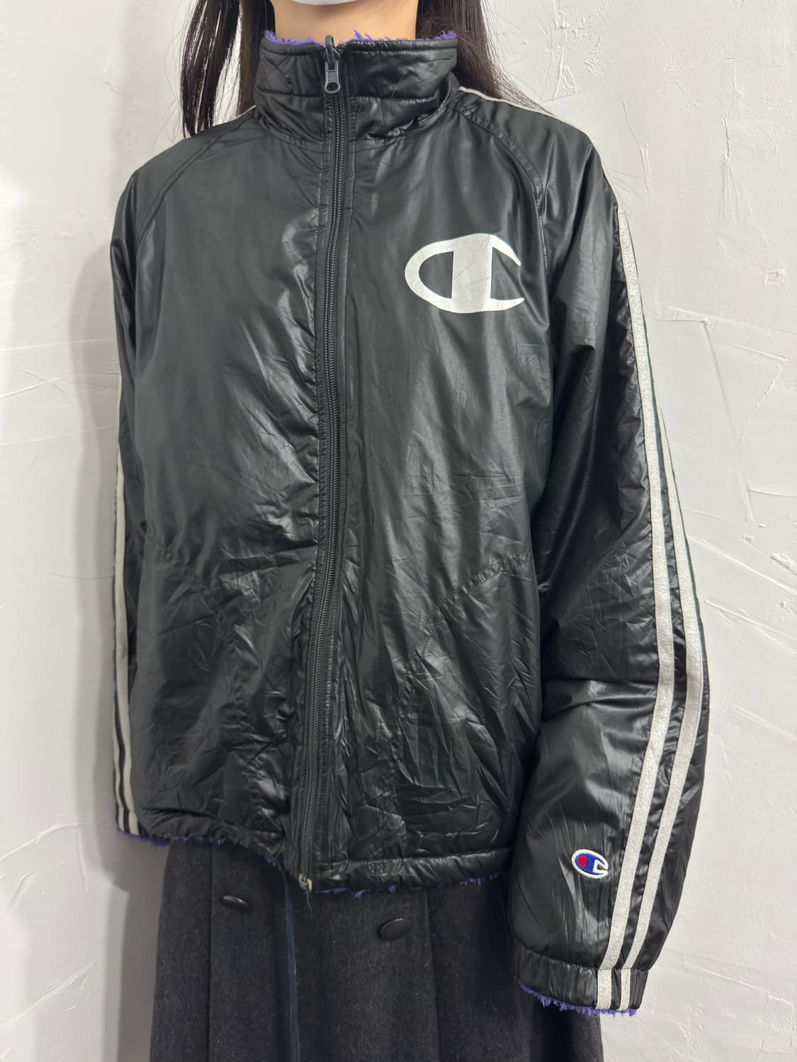 champion big logo reversible jacket 상품이미지2