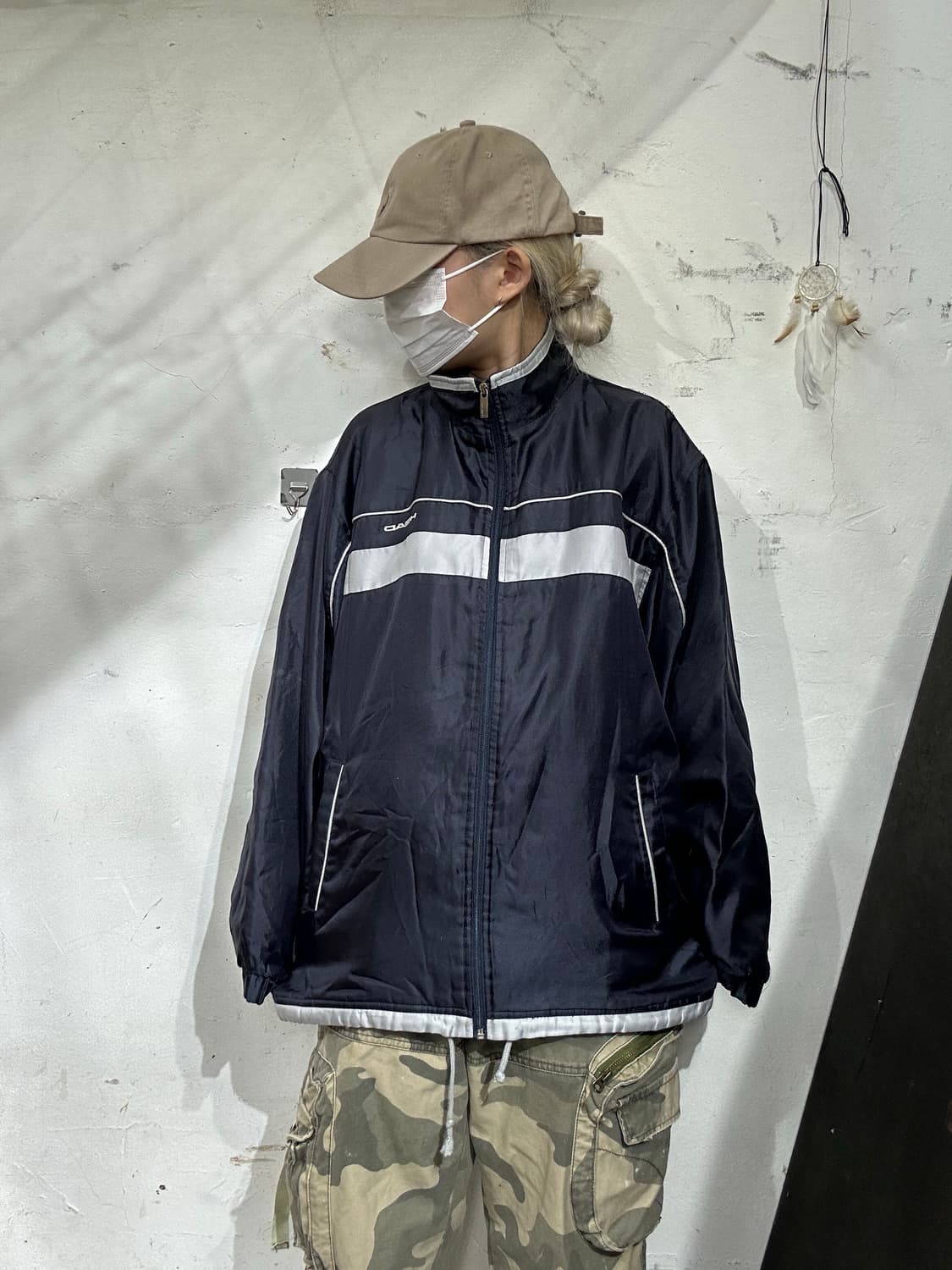 헤드 네이비 올드스쿨 오버핏 바람막이 트랙 자켓 L 상품이미지2