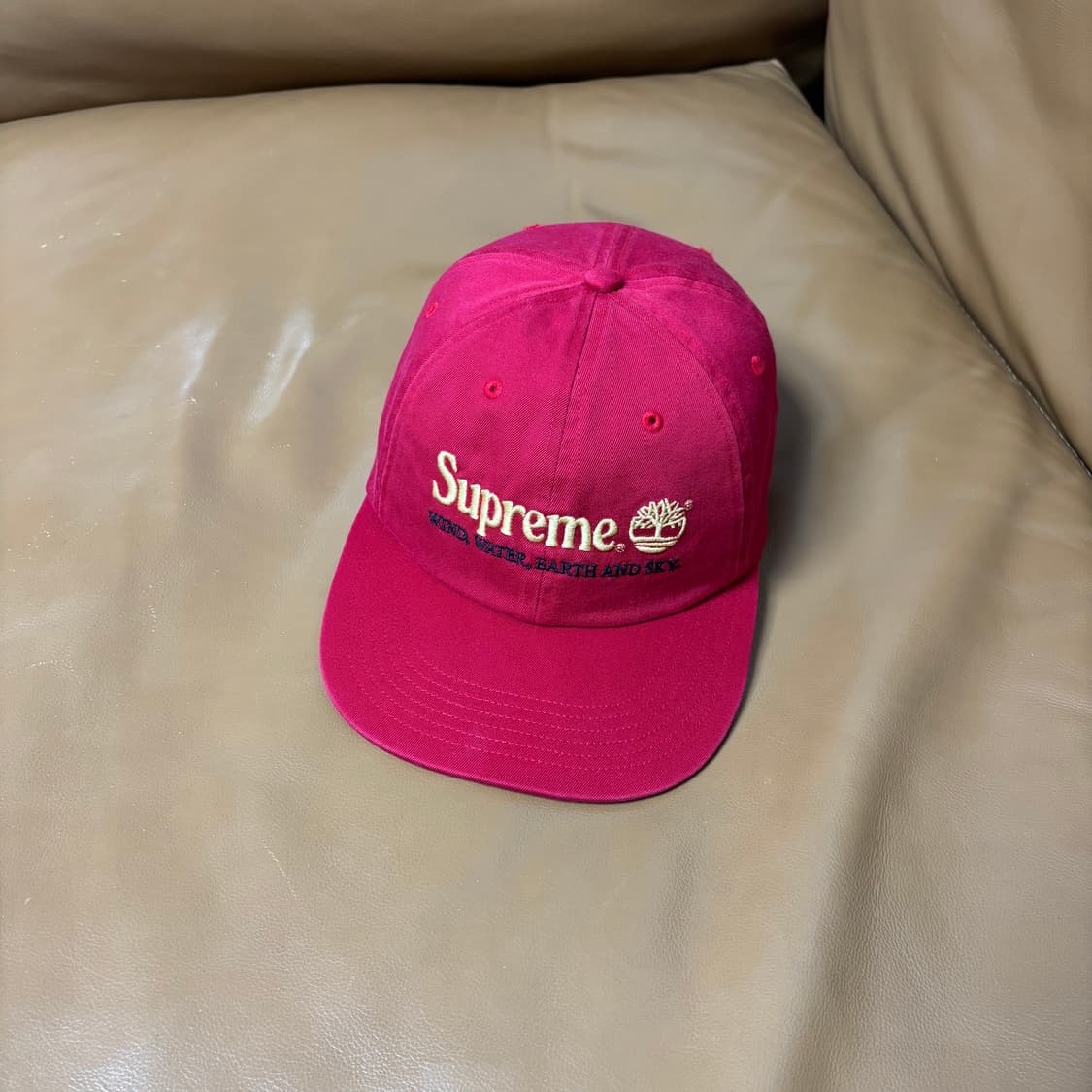 슈프림 팀버랜드 6패널 볼캡 모자 워시드 레드 상품이미지1