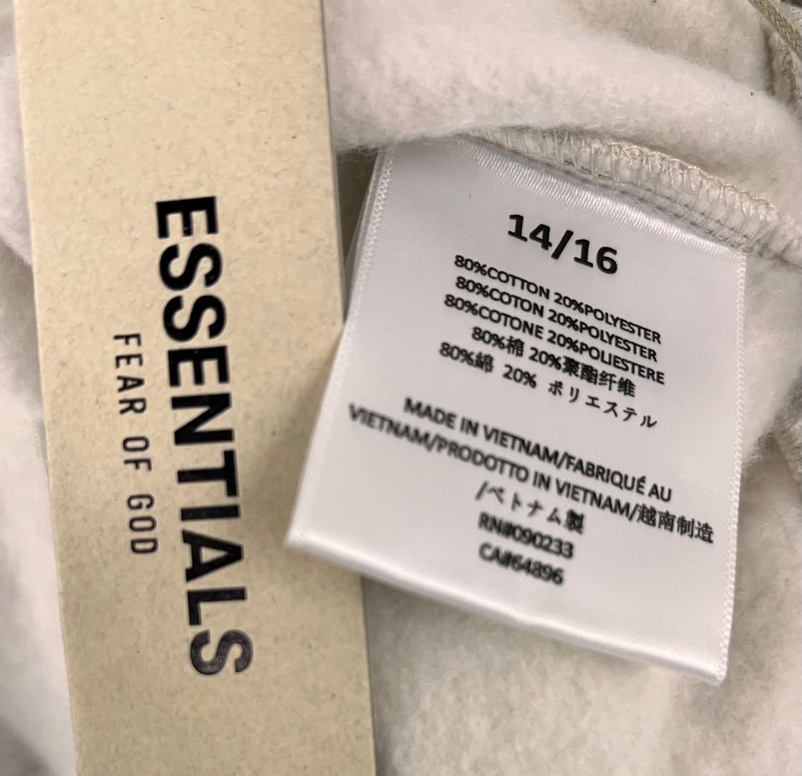 피어오브갓 어센셜 맨투맨 14/16 새상품 상품이미지4