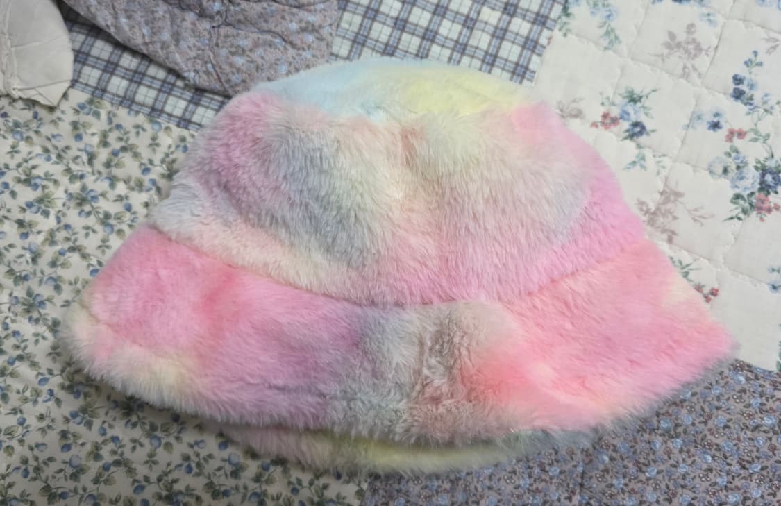 로라로라 레인보우 솜사탕 퍼 버킷햇 상품이미지4