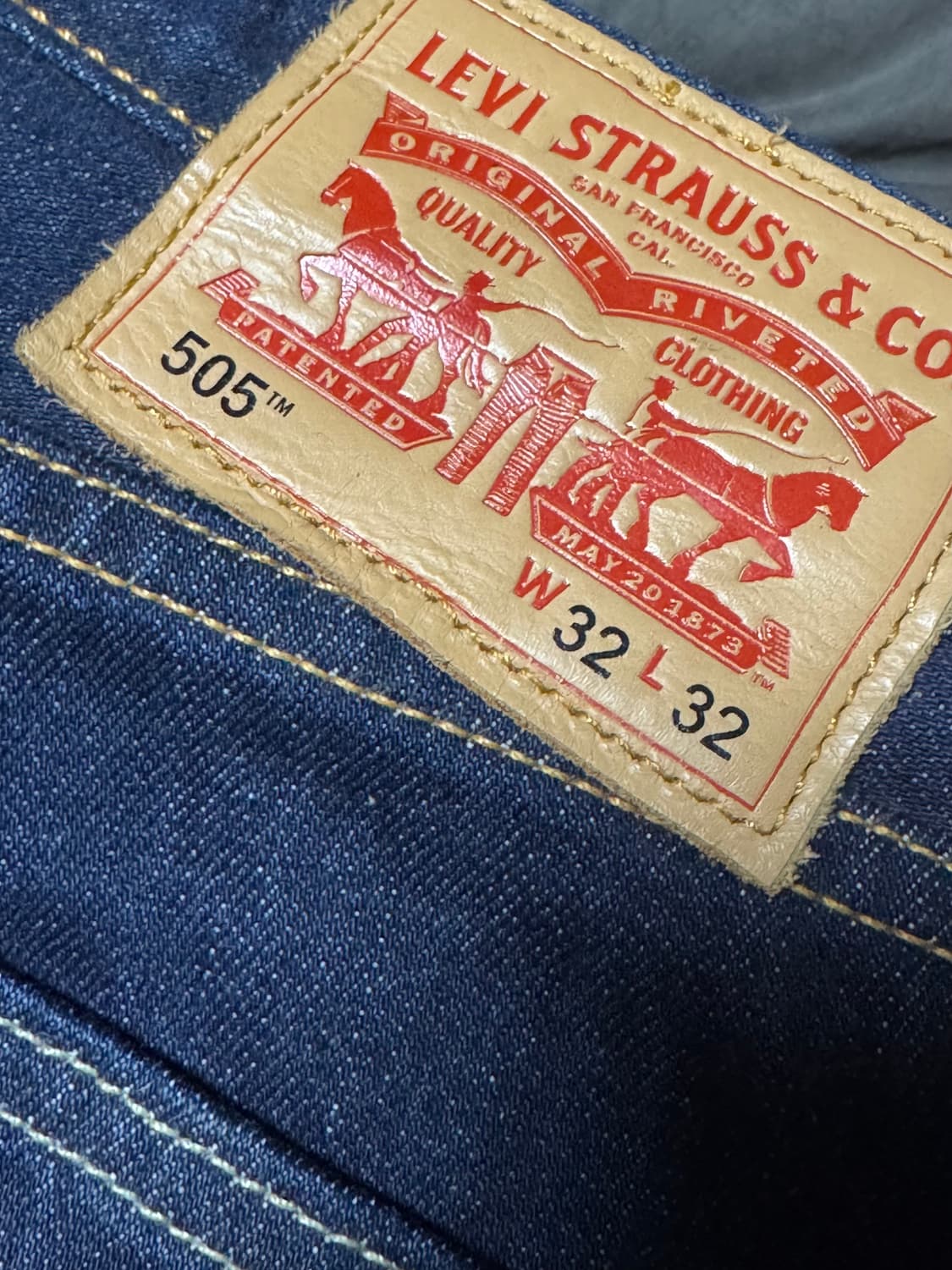 리바이스 505 진청 청바지 32x32 상품이미지2