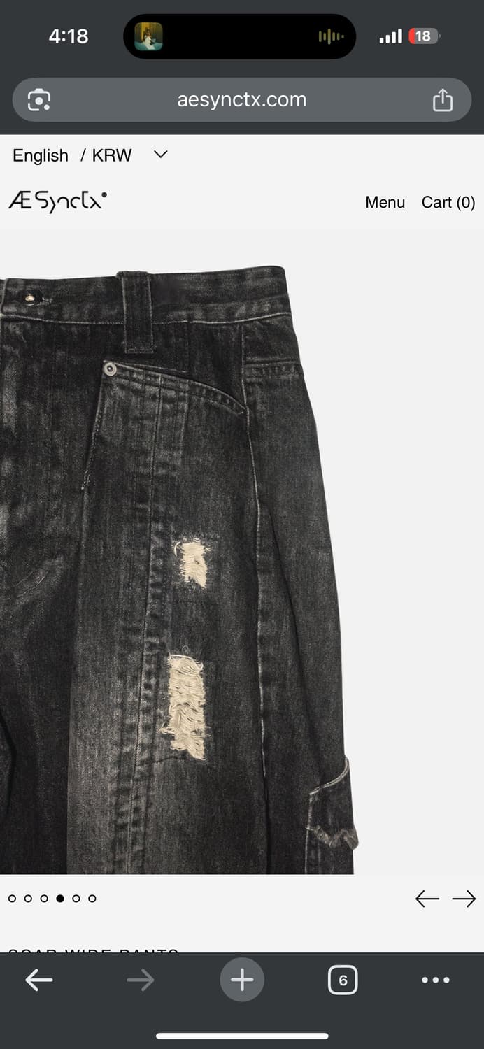 Aesynctx SCAR WIDE PANTS L 상품이미지6