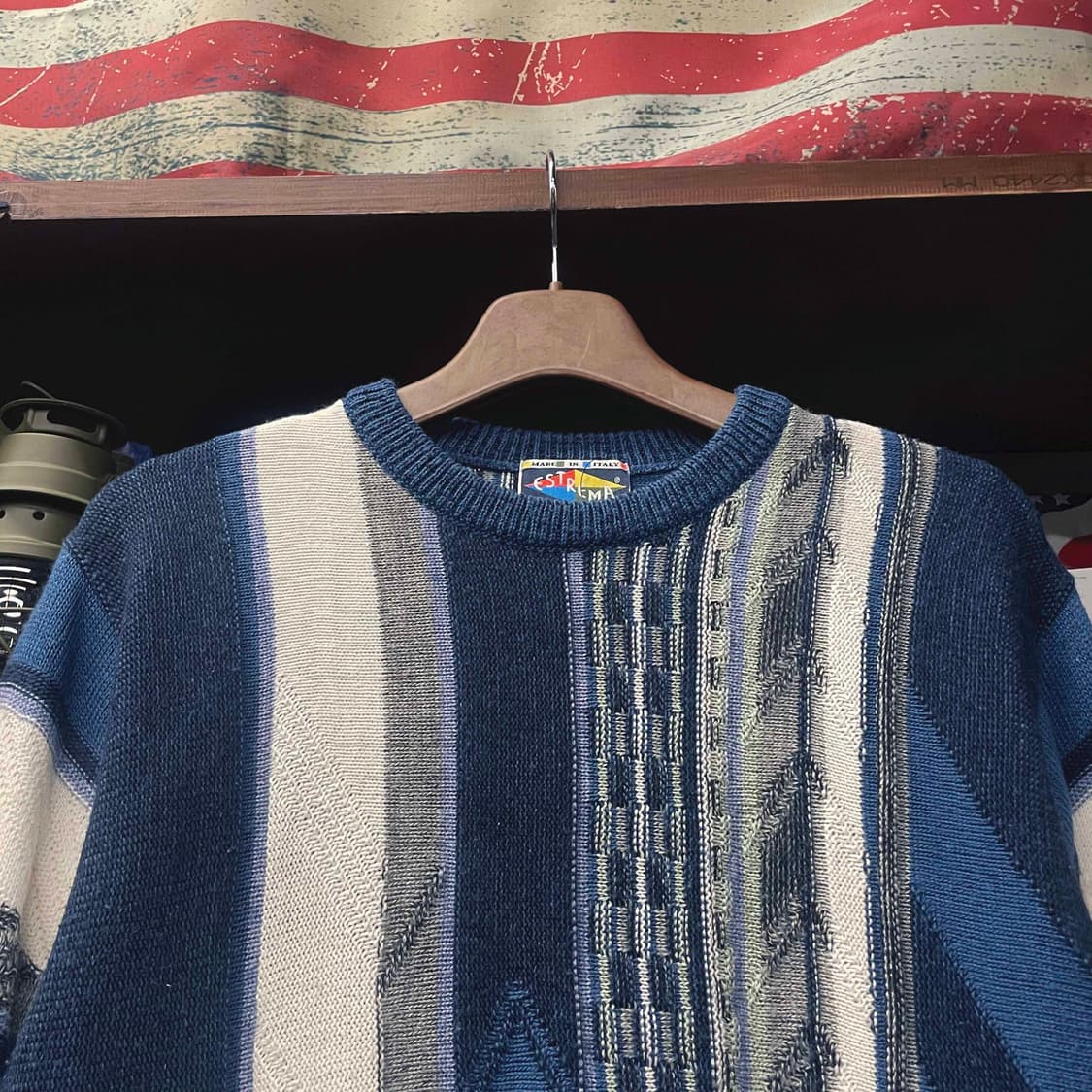 90s ESTREMA 이탈리아 빈티지 멀티 패턴 니트 스웨터 N500 상품이미지3