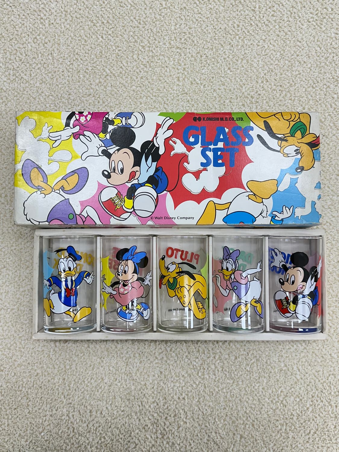 미사용 보관품) 디즈니 유리컵 세트 (미키마우스 외) 상품이미지1
