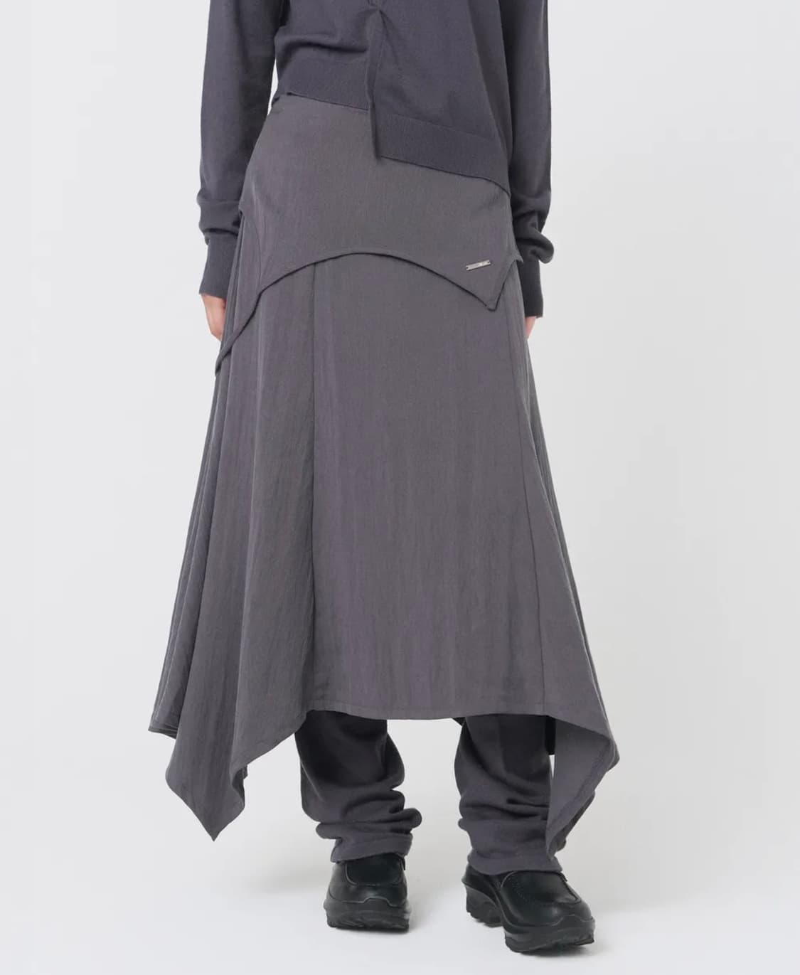 Flutter folding Skirt CHARCOAL 상품이미지3