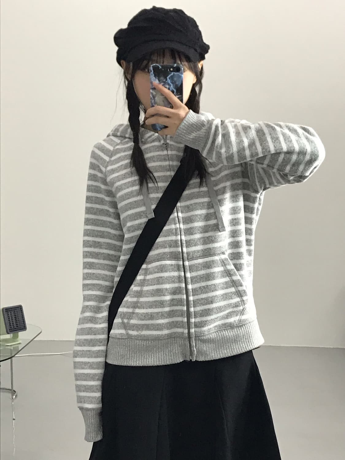 Jpn Poly Striped Zip Up Hoodies 상품이미지1