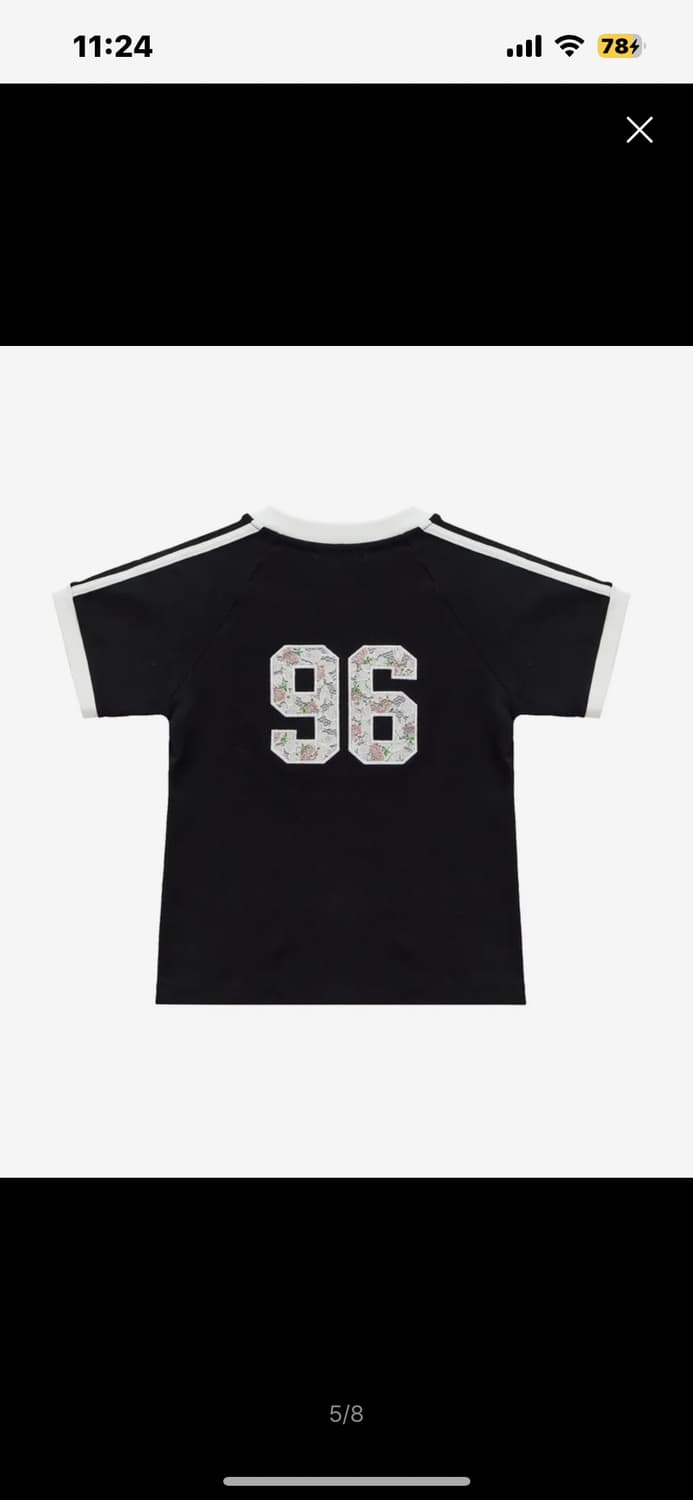 락케이크 96 레이스 반팔티 블랙 Sports 96 Lace Crop T 상품이미지1