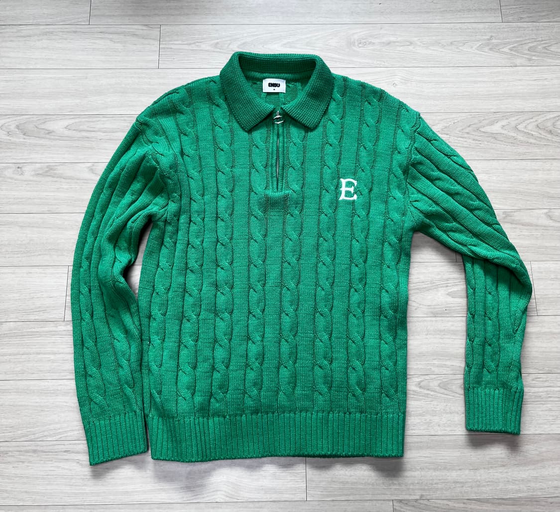 에노우 칼라 하프 집업 니트 M 상품이미지1