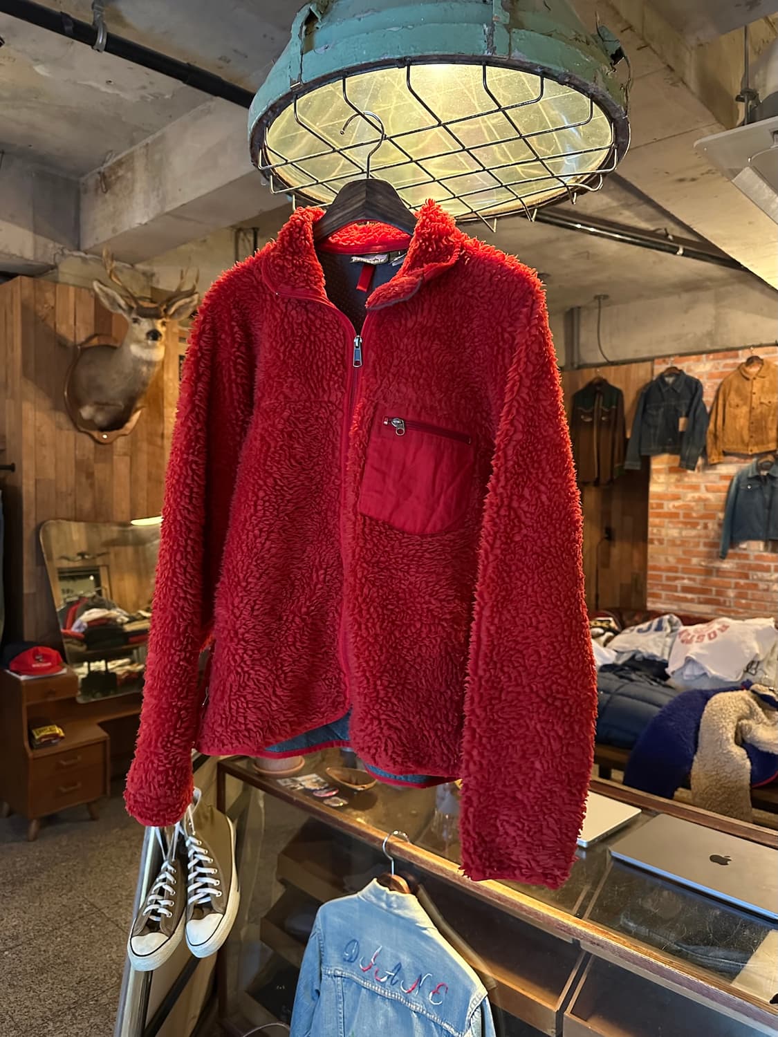 USA 빈티지 파타고니아 딥파일 레드 자켓 S 상품이미지1