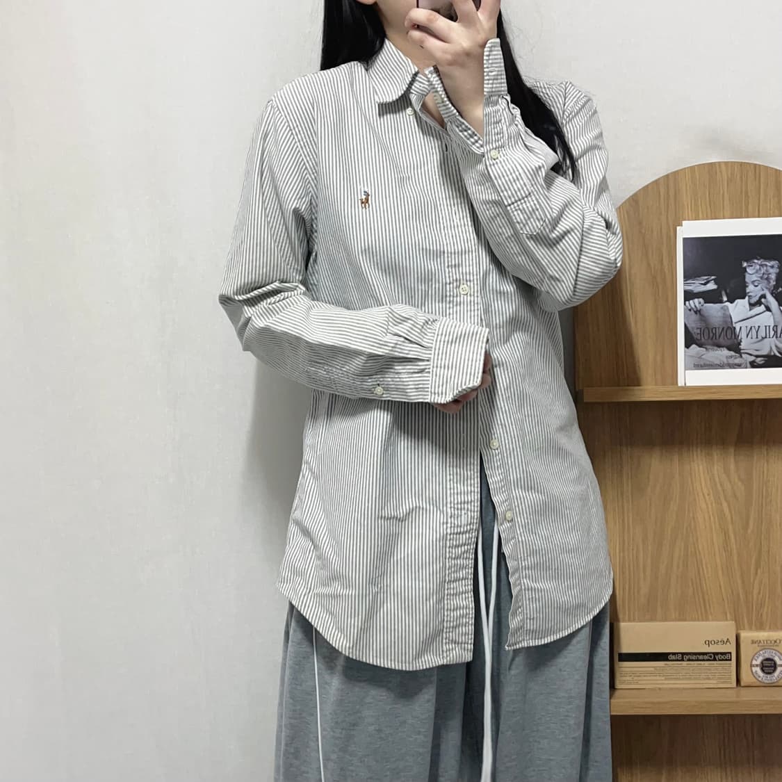 [정품] 폴로 그레이 / 멀티포니 스트라이프 셔츠 [ S ] 상품이미지3