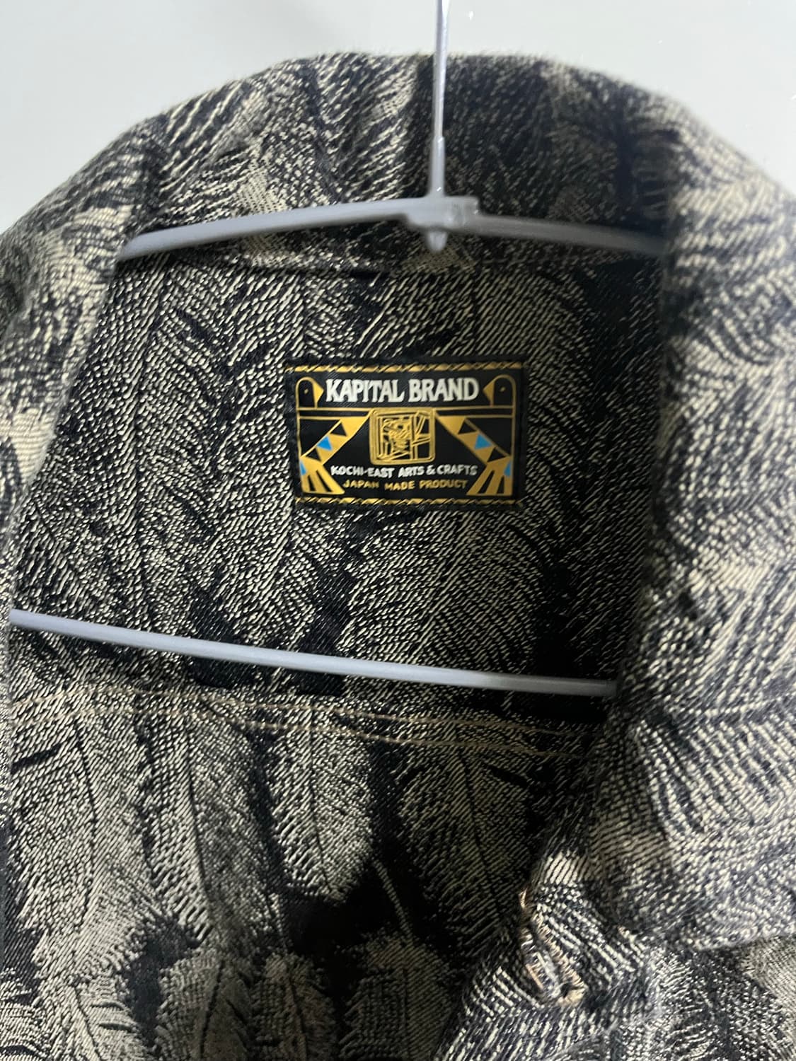 캐피탈 12온즈 맥파이 데님 3세대 자켓 블랙 베이지 상품이미지4