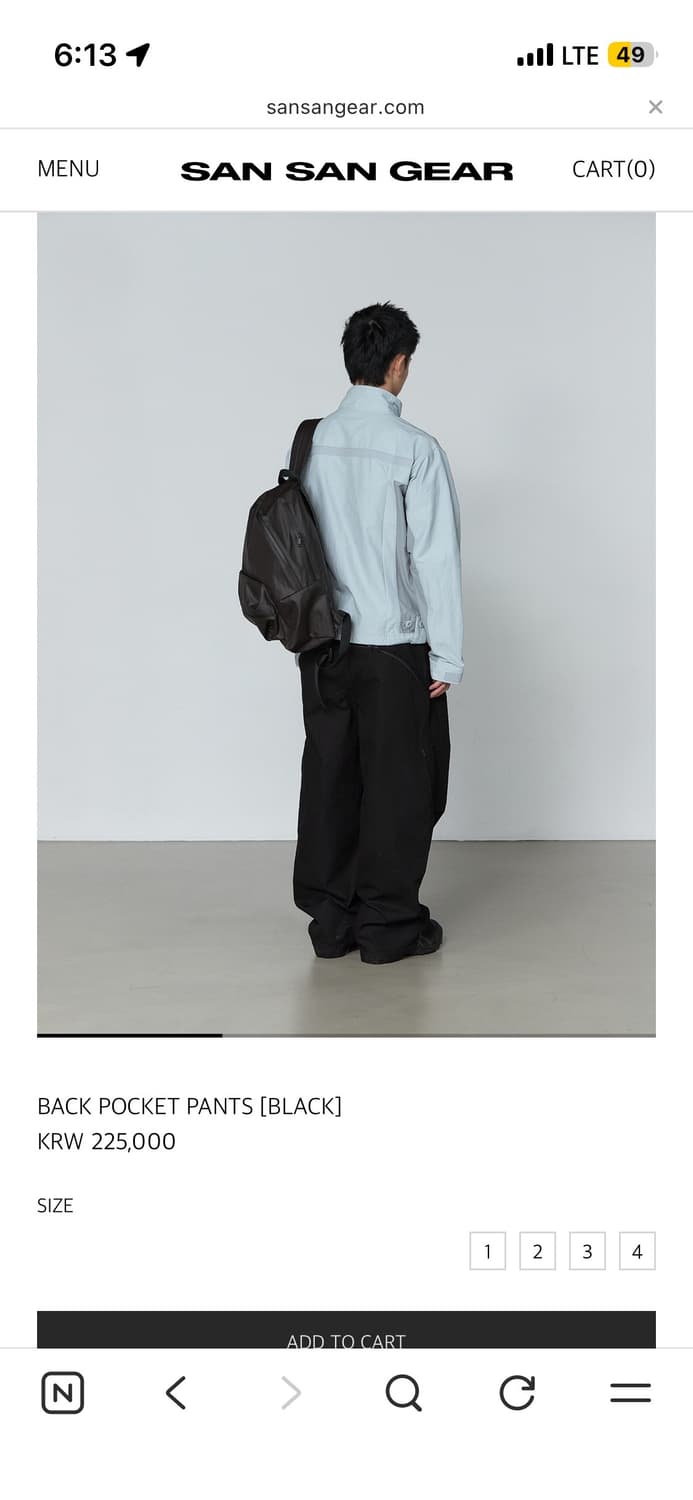 산산기어 백 포켓 팬츠 2사이즈 상품이미지2