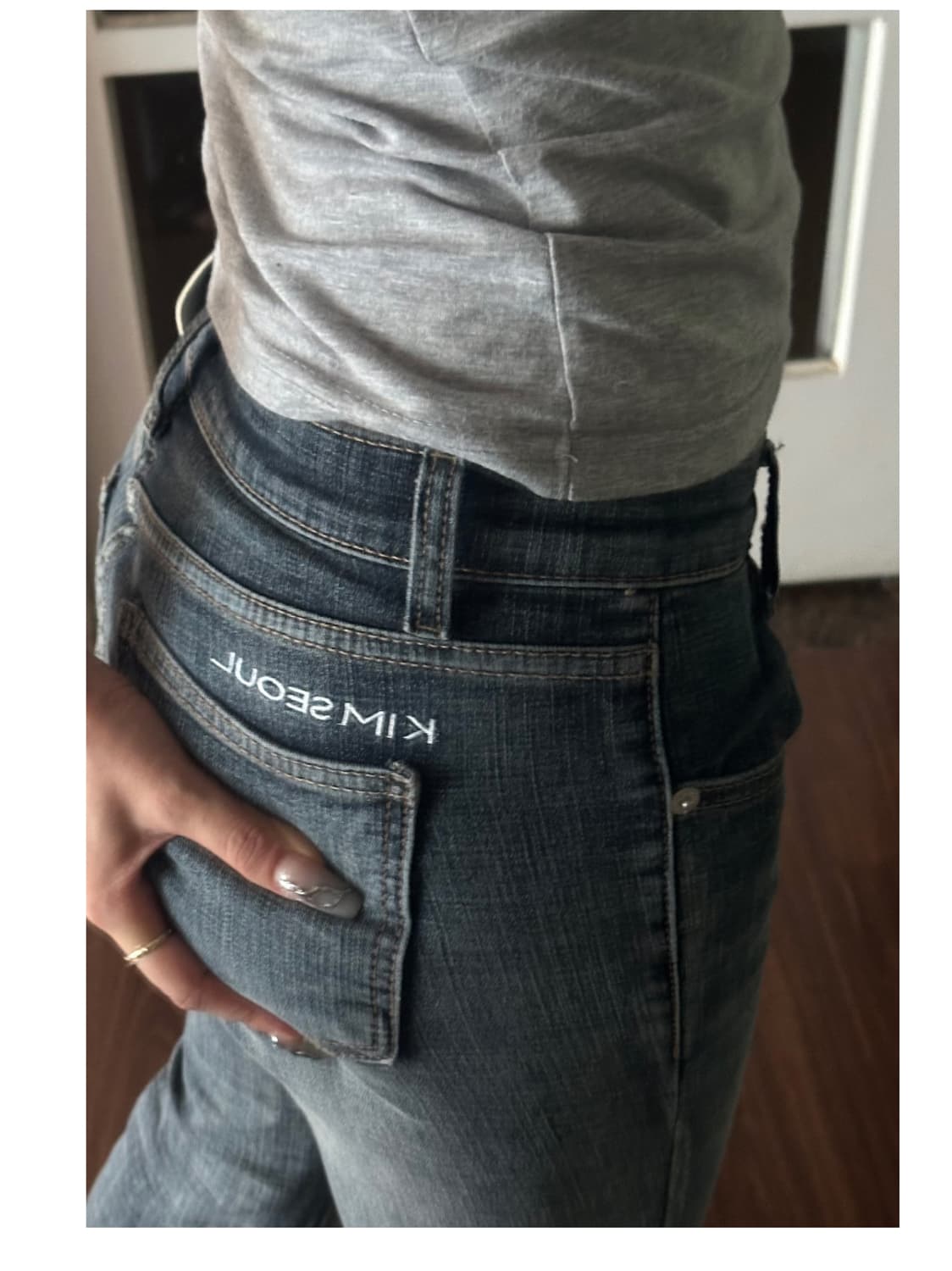 킴즈서울 kimseoul 블루 빈티지 로우진 부츠컷 M 상품이미지2