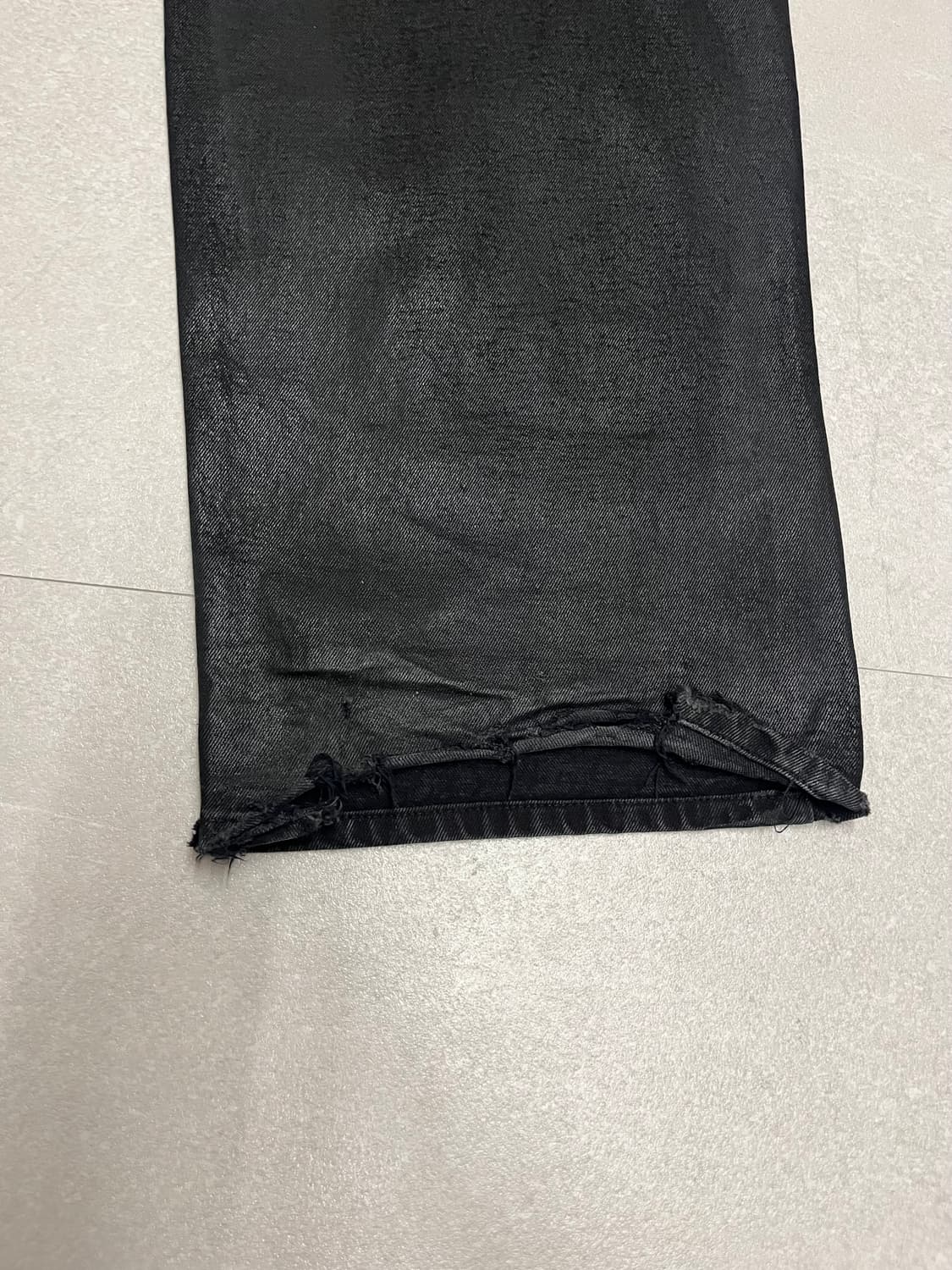 프로젝트 gr 코티드 백워드 데님 팬츠 블랙 상품이미지8