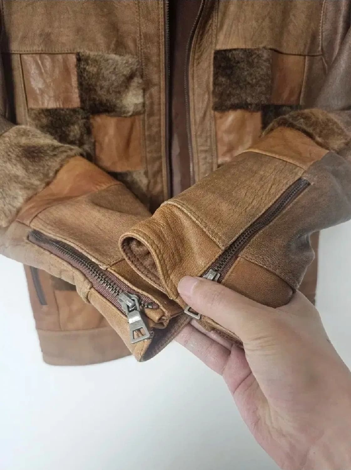 럭스통 수제 가죽 패치 양가죽 자켓(95~100슬림) 상품이미지7