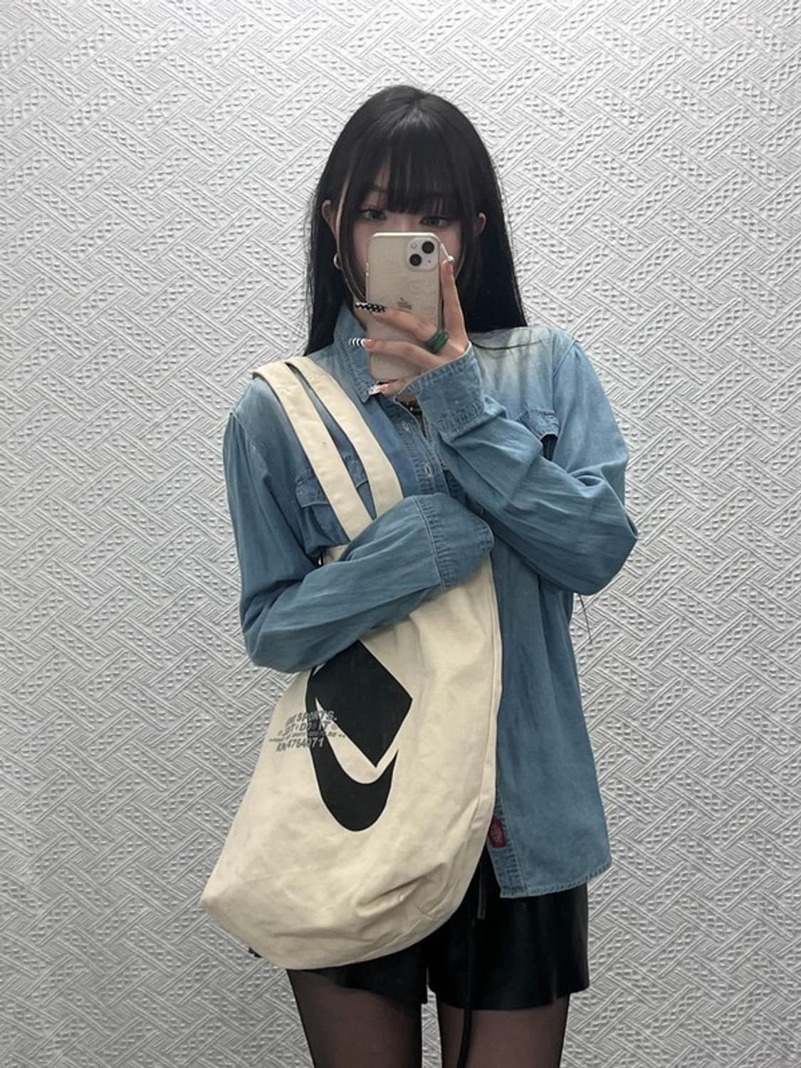 나이키 빈티지 캐주얼 빅로고 에코백 토트백 C10241 상품이미지1