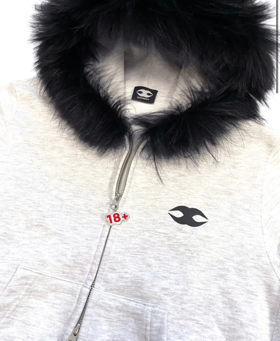 mosaic society FUR HOODIE LIGHT GREY 상품이미지2