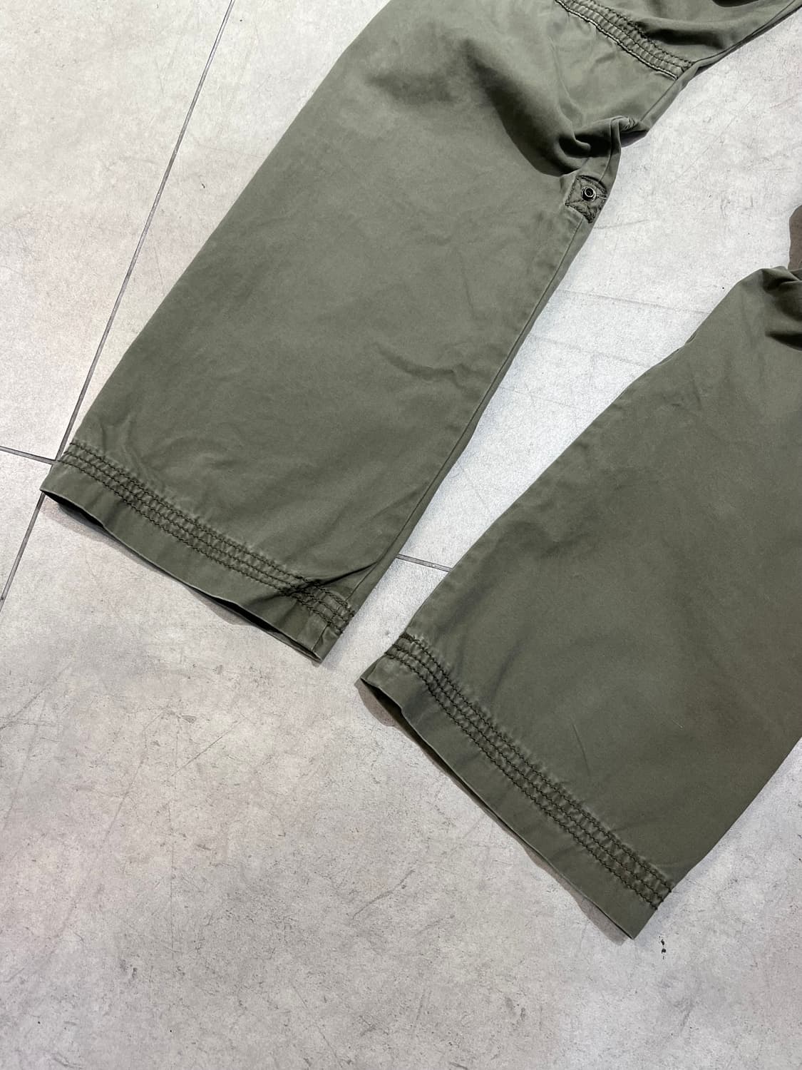 일본 빈티지 카키 세미 부츠컷 카고 팬츠 상품이미지6