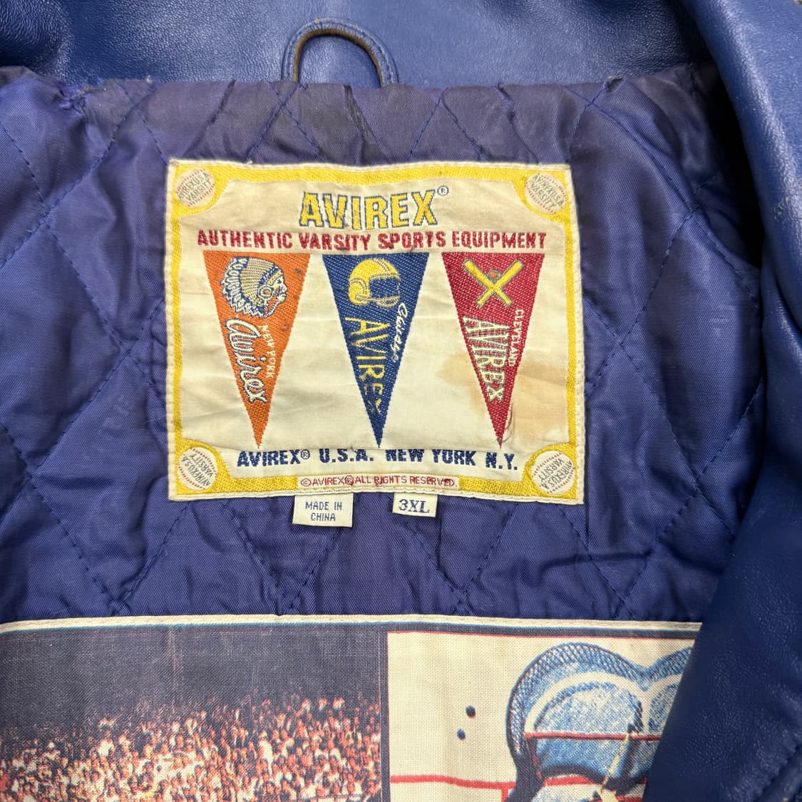 [ 정품/3XL ] 90s 아비렉스 USA 빈티지 레더 바시티 자켓 상품이미지4
