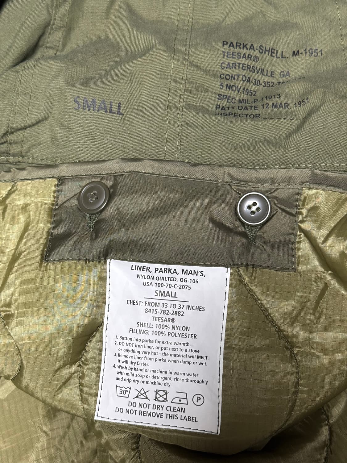 [S] 밀텍 M51 피쉬테일 파카 야상 상품이미지3