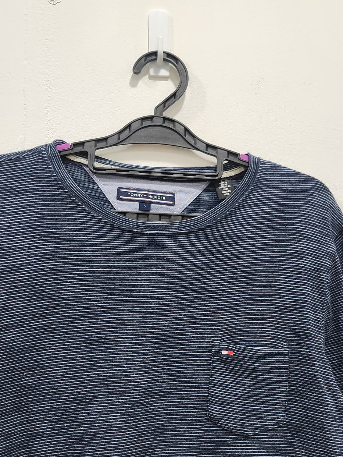 [90-95] 타미힐피거 네이비 스트라이프 긴팔티 남성 90-95사이즈 상품이미지3