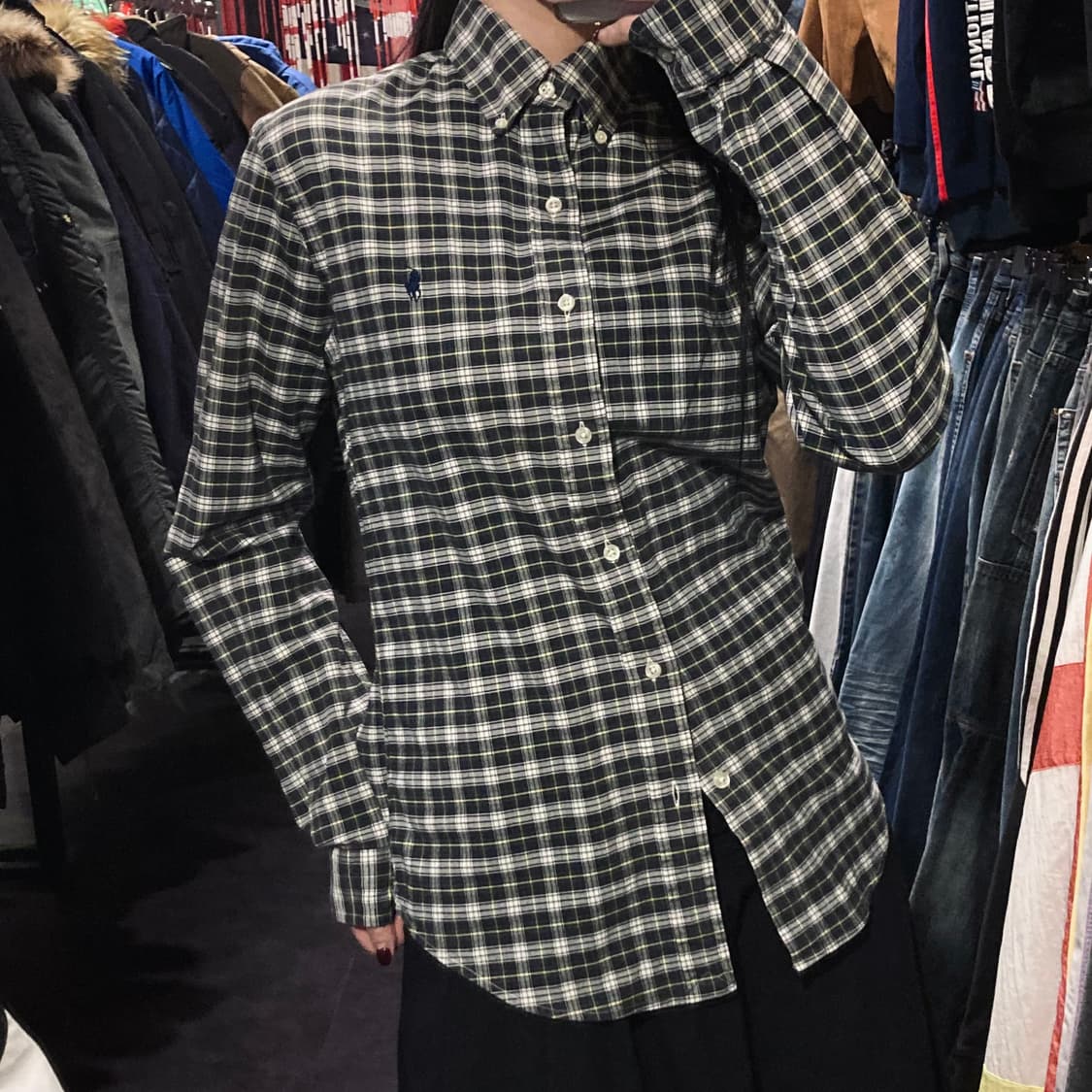 [IM] 폴로 랄프로렌 타탄 체크 블랙 옥스퍼드 셔츠 상품이미지2