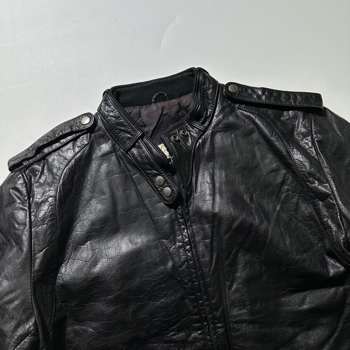 Hi Land 카우스킨 소가죽 레더 바이커 봄버 자켓 상품이미지3