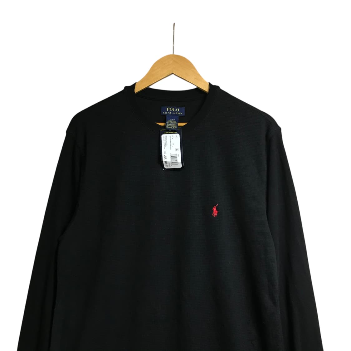 폴로 택체상품 검정 와플 쭉티셔츠 상품이미지1