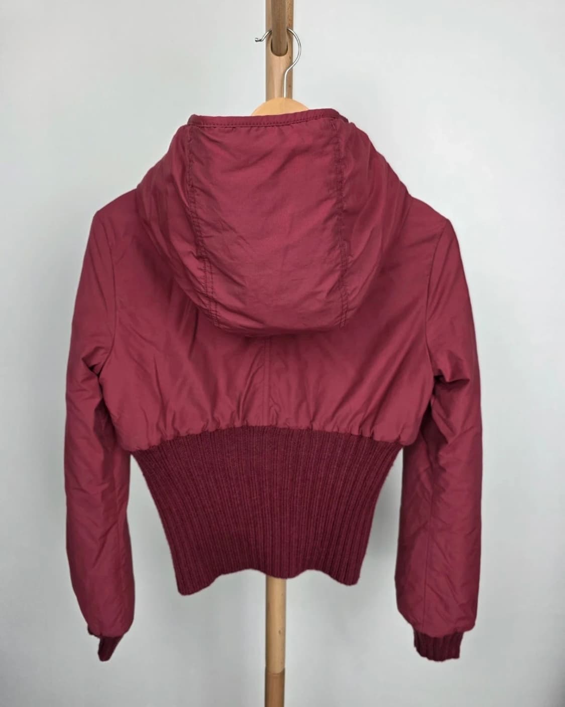 디젤 크롭 니트 패딩 버건디 상품이미지2