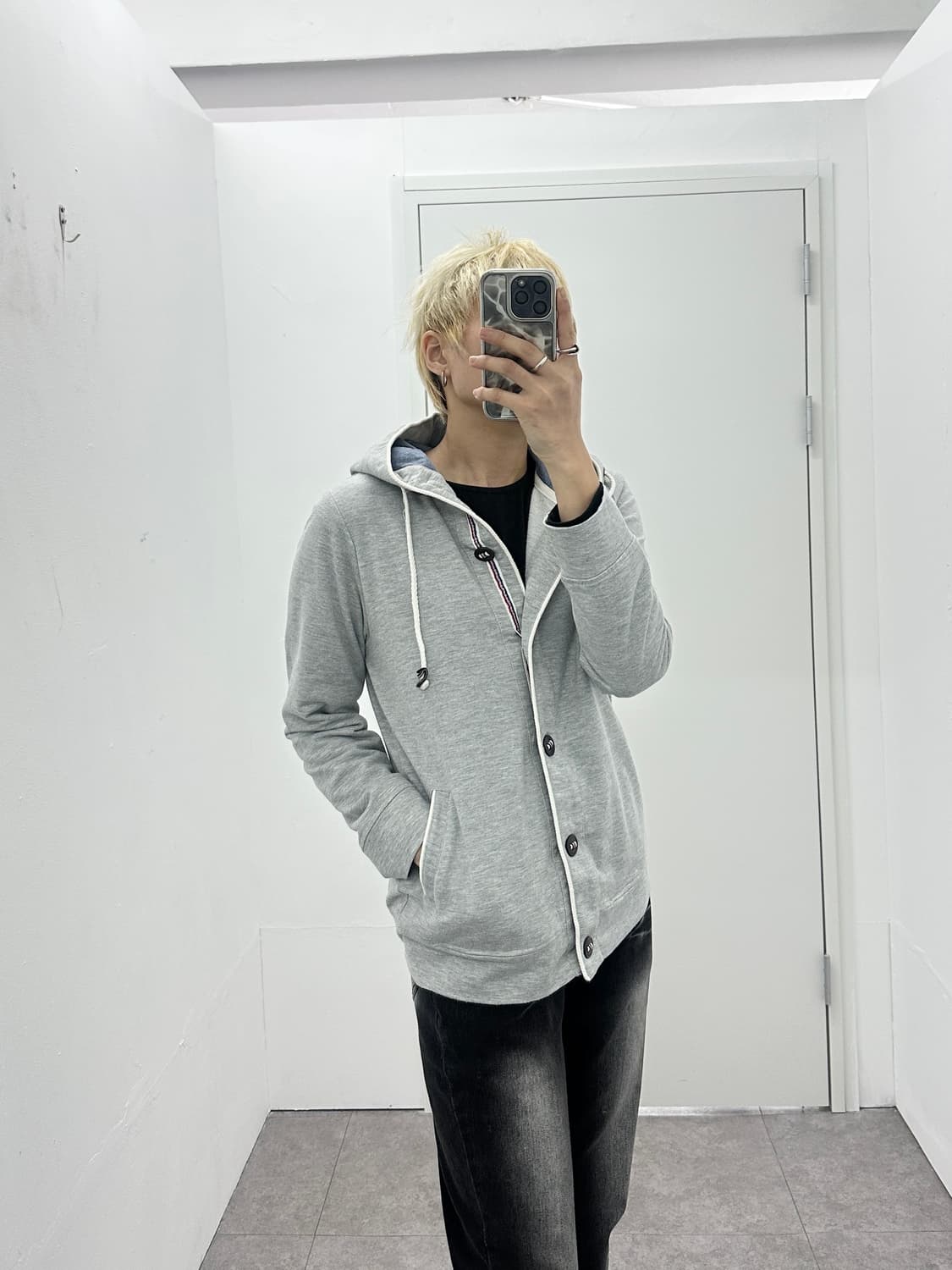 JPN stripe buttoned hoodie 상품이미지2