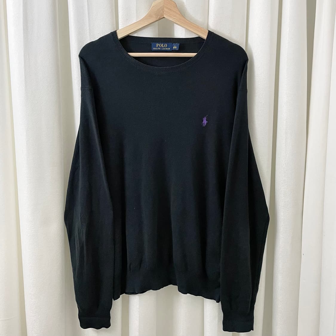 폴로 블랙 라운드넥 니트 상품이미지2