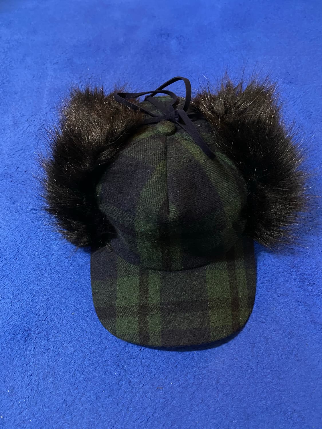 OpenYY 오픈와이와이 타탄 페이크 퍼 이어플랩 캡 (닝닝착용모델) 상품이미지5