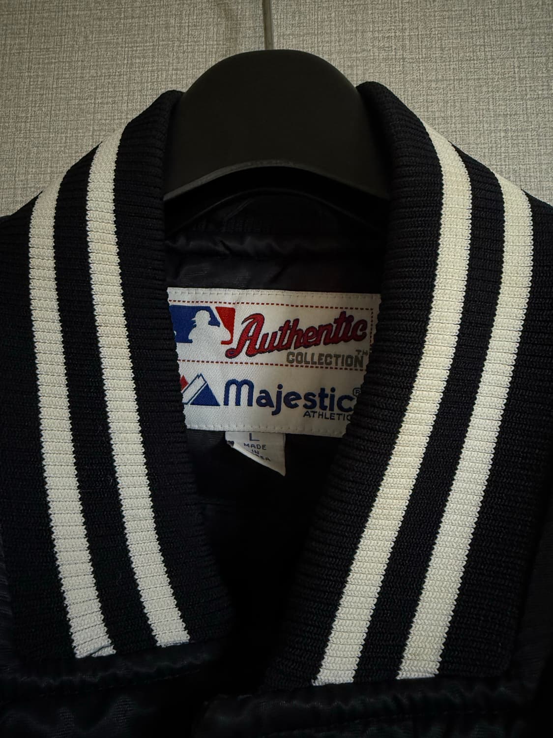 상태최상 90’s 마제스틱 뉴욕 양키스 바시티 자켓 네이비 상품이미지3